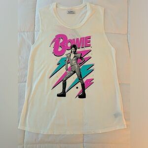 NWOT Bowie + Lauren Moshi Colab Aladdin Sane oversized muscle shirt. Size xs